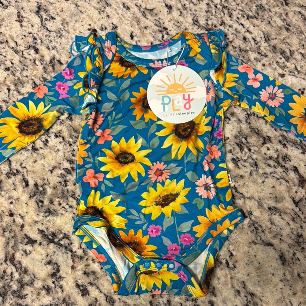 Little Sleepies Sunflower and Floral Bodysuit